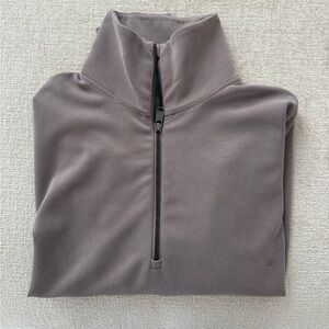 Athleta Taupe Half-Zip Pullover